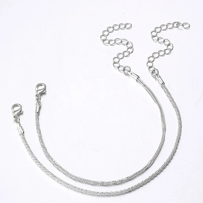 Chaîne de cheville scintillante de luxe - Ensemble chaîne de pied / collier / bracelet étoilé en zircon cubique pour femme - Cadeau minimaliste pour l'été et la plage
