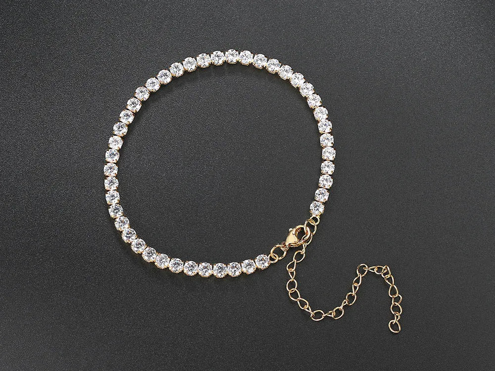 Bracelet Cheville Zircon CZ