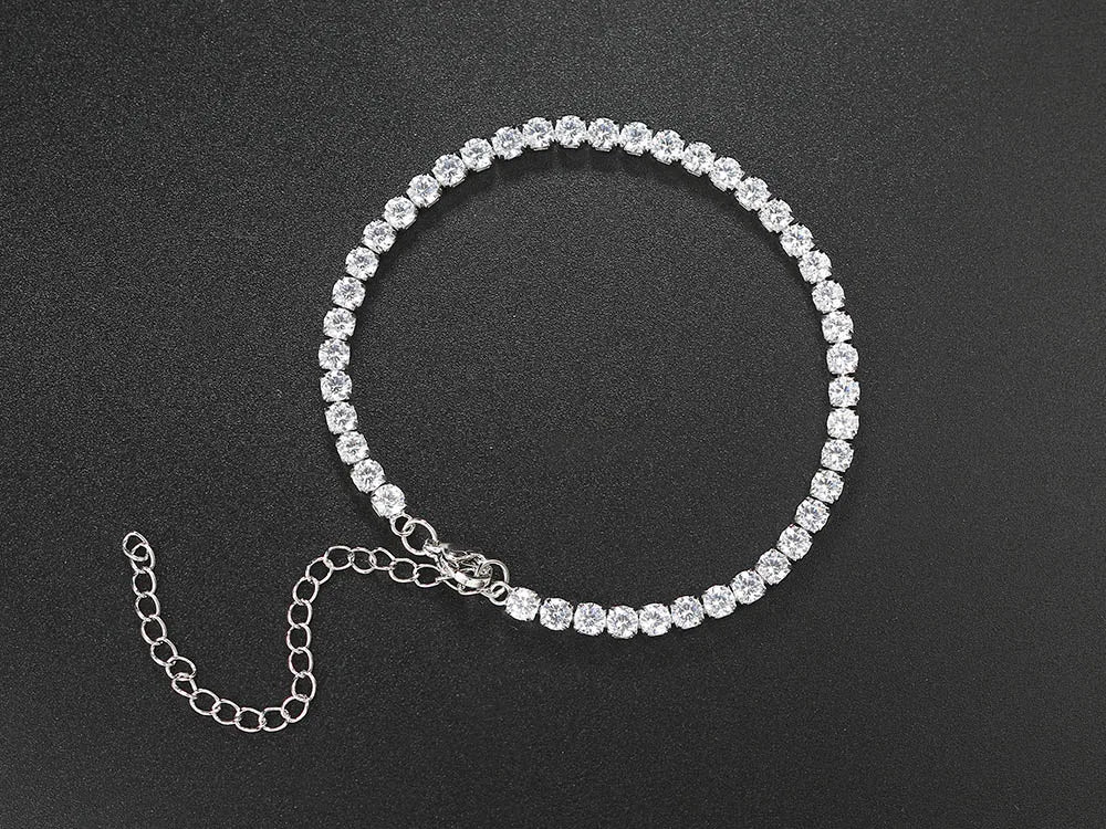 Bracelet Cheville Zircon CZ