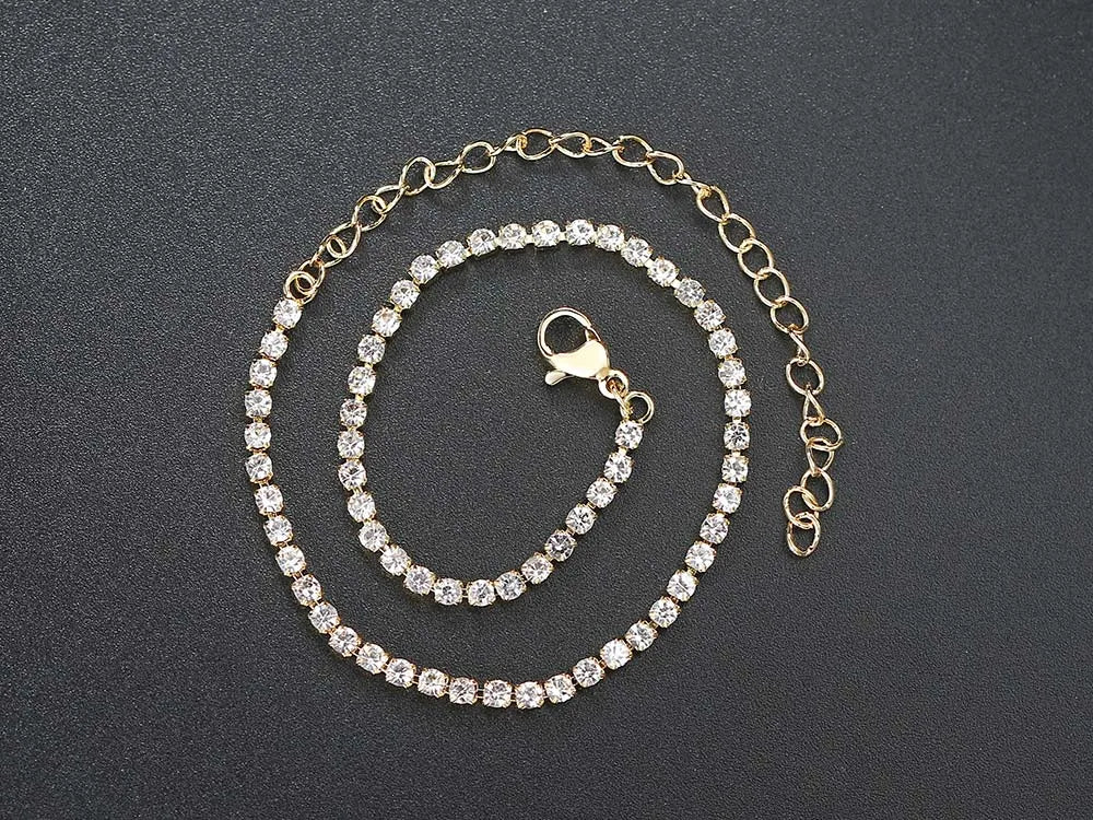 Bracelet Cheville Zircon CZ