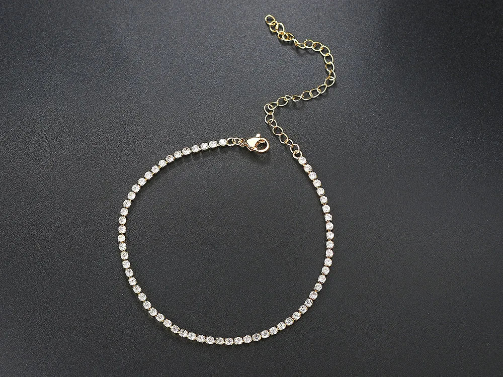 Bracelet Cheville Zircon CZ