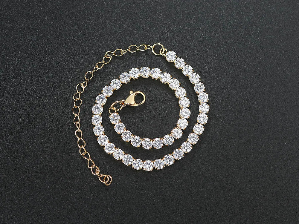 Bracelet Cheville Zircon CZ