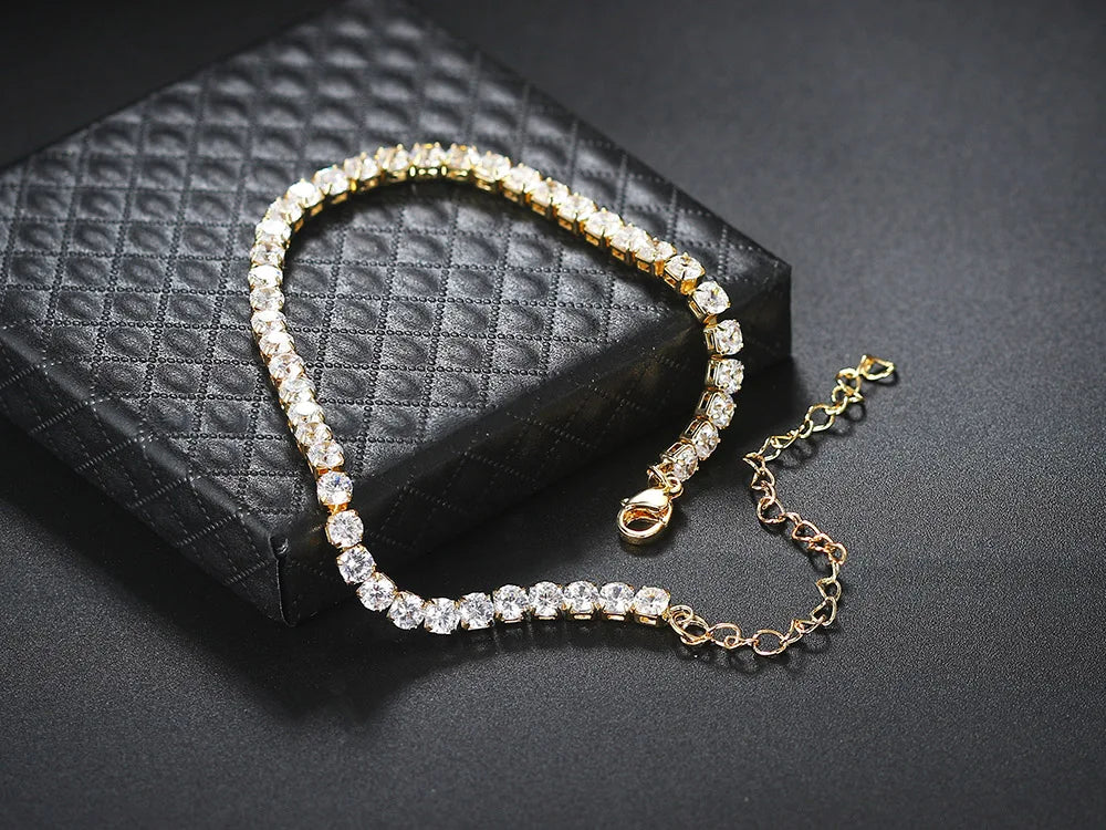 Bracelet Cheville Zircon CZ