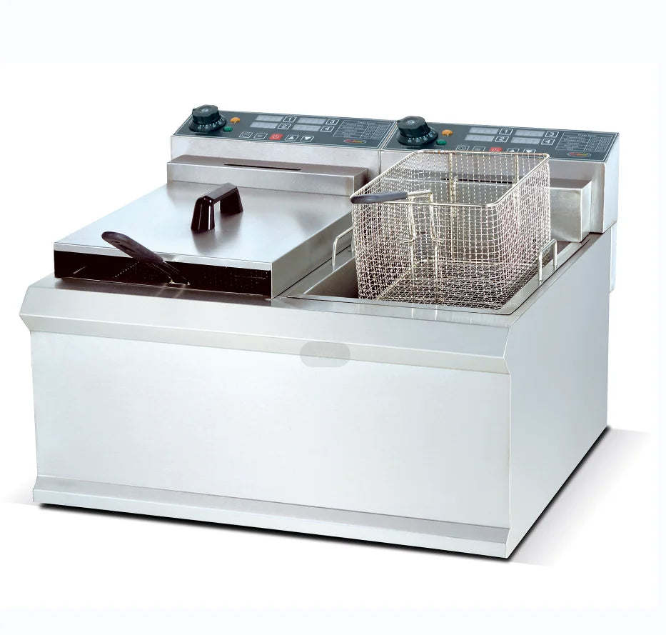 Friteuse frites Machine à frire Induction Freidora Friteuse 2*12.5L dinde friteuses électriques pour Restaurant