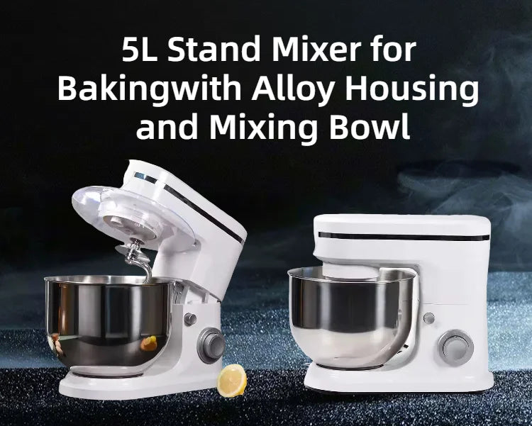 Mélangeur sur socle professionnel 5L pour la cuisson, Table de cuisine électrique multifonction de haute qualité avec boîtier en alliage et bol à mélanger