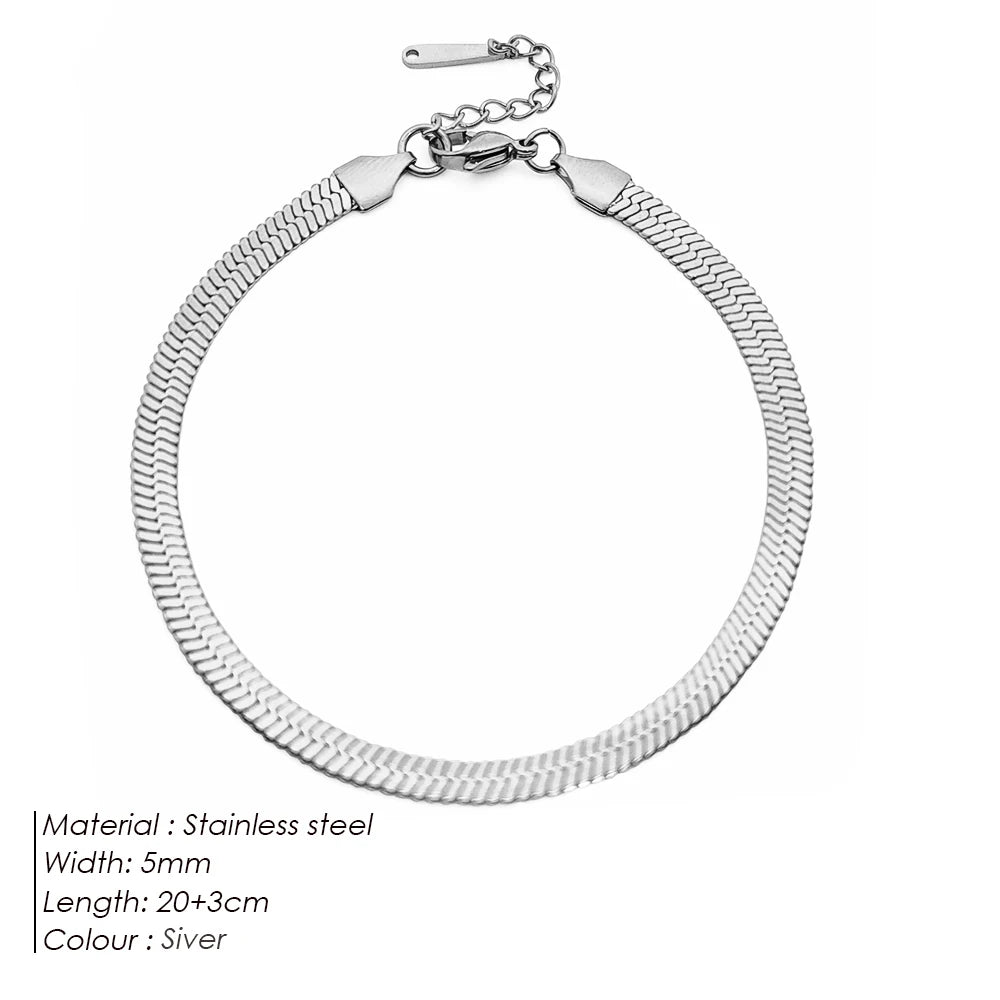 EManco 4MM serpent chaîne cheville femmes/filles plage chaîne en acier inoxydable cheville cadeau Non allergène goutte/vente en gros