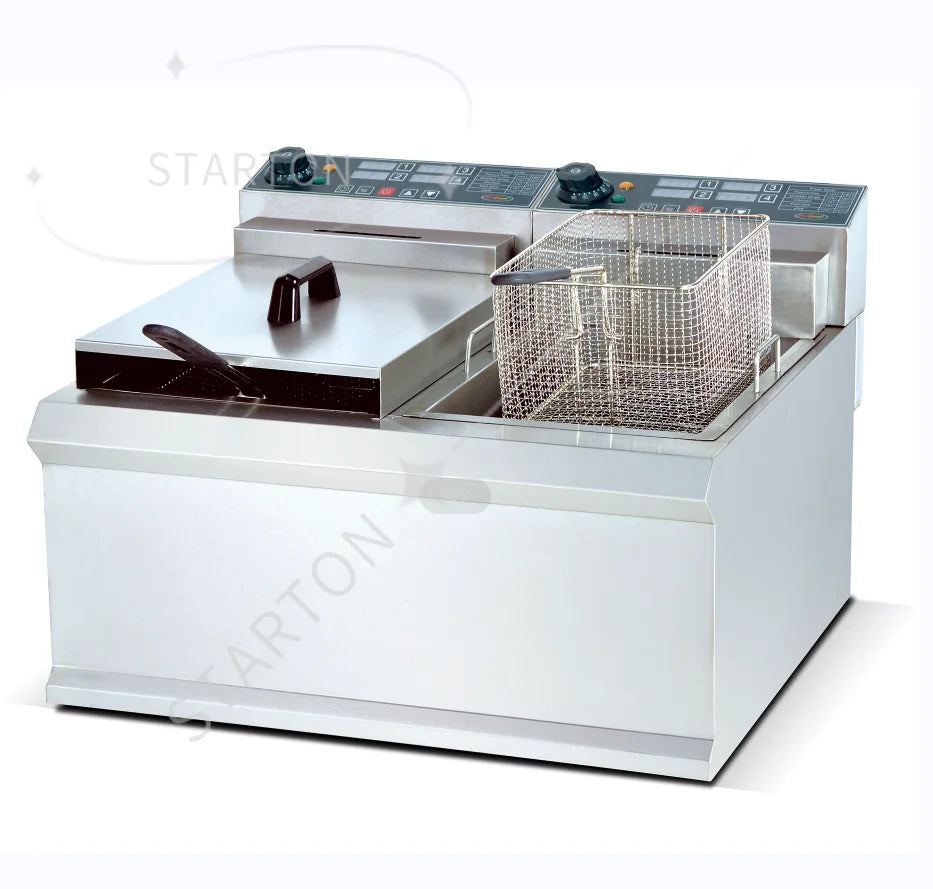 Friteuse frites Machine à frire Induction Freidora Friteuse 2*12.5L dinde friteuses électriques pour Restaurant