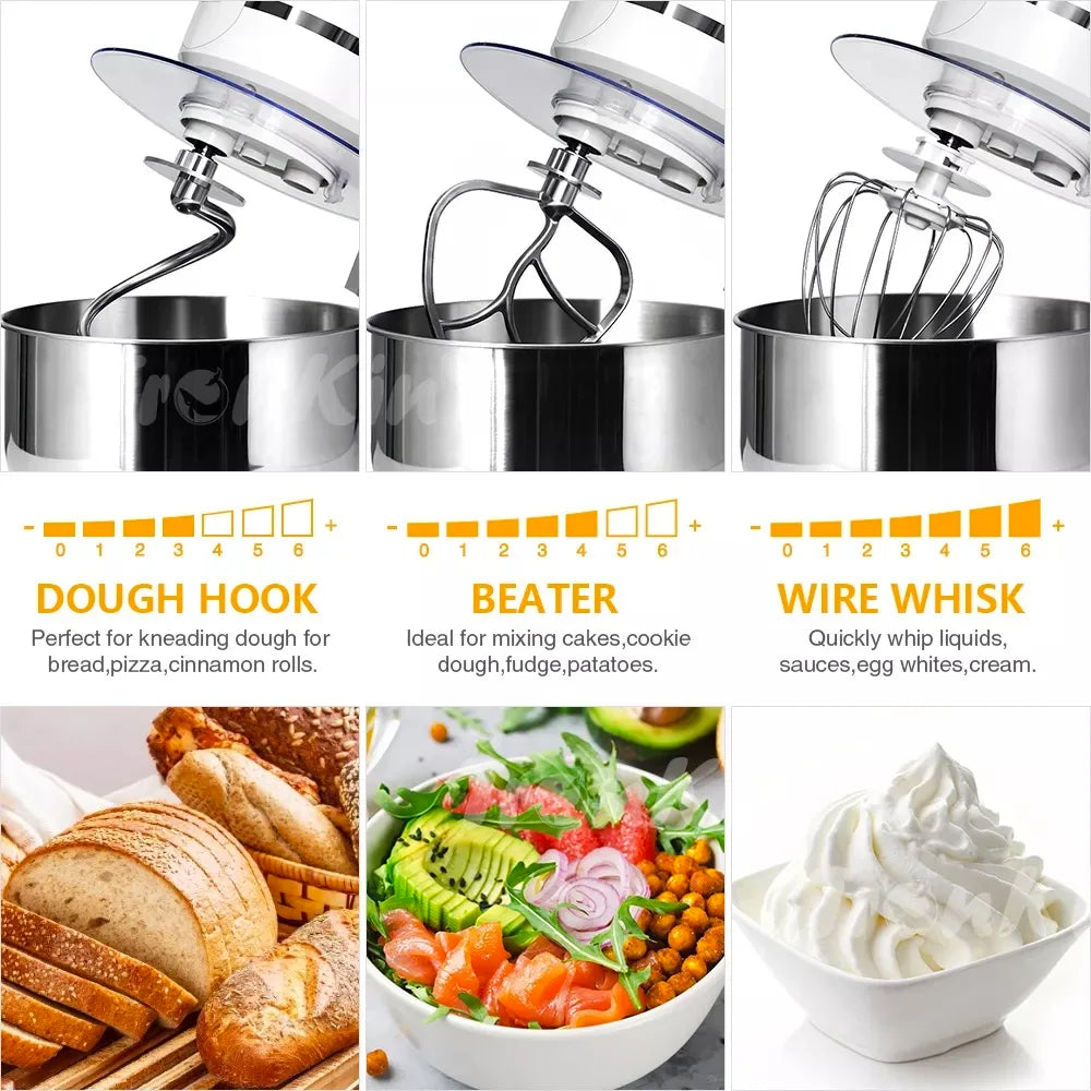 5/6.5/8/10L pâte mélangeur de cuisson Machine alimentaire appareil de cuisine à domicile gâteau cuisine Machine multifonction mélangeur alimentaire