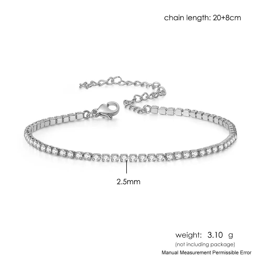 Bracelet Cheville Zircon CZ