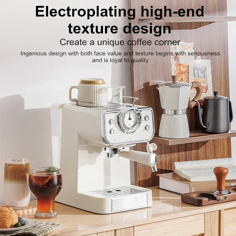 Machine à café semi-automatique italienne, petite Machine domestique 20 bars, Extraction haute pression, vapeur manuelle, mousse de lait, chauffage rapide