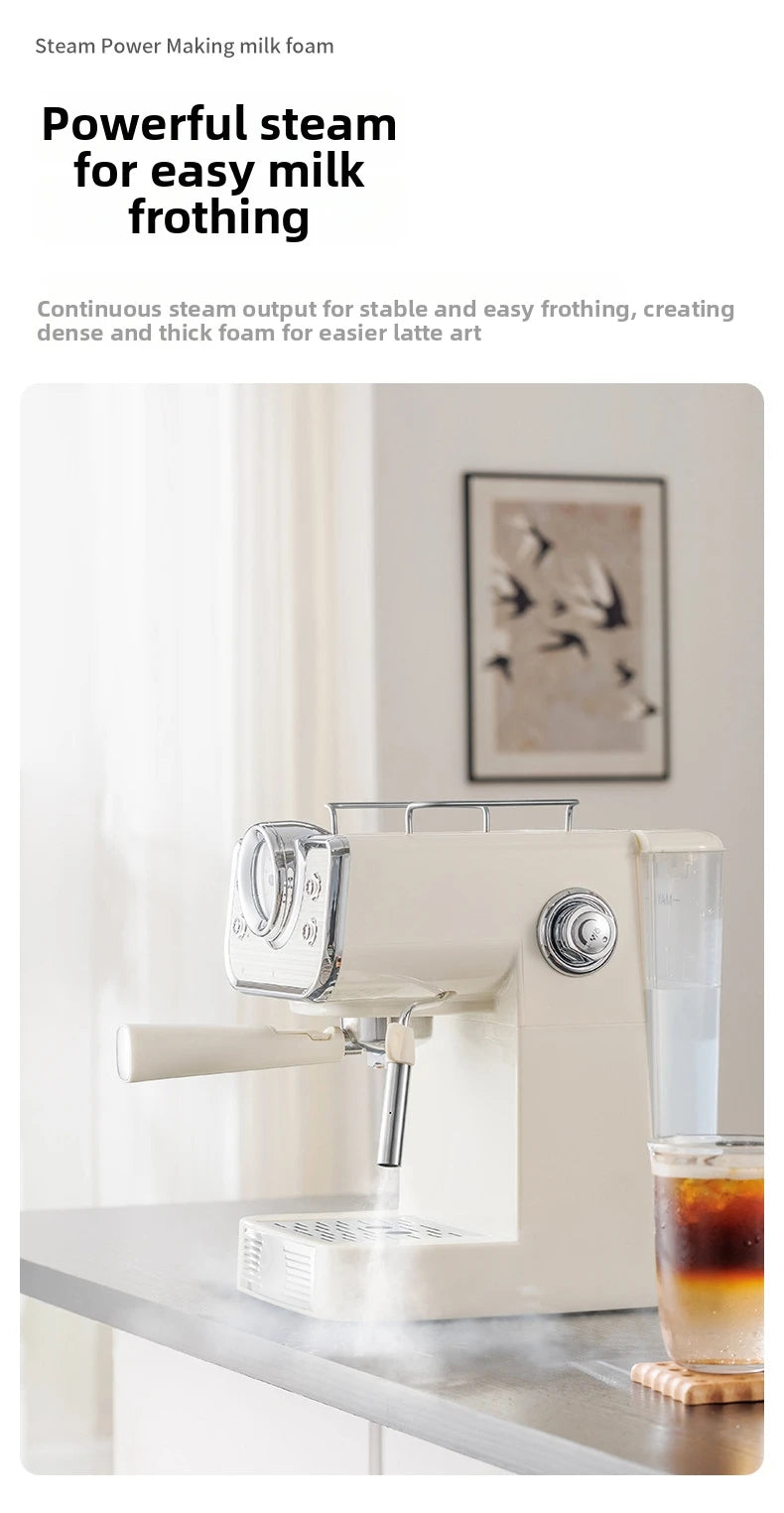 Machine à café semi-automatique italienne, petite Machine domestique 20 bars, Extraction haute pression, vapeur manuelle, mousse de lait, chauffage rapide