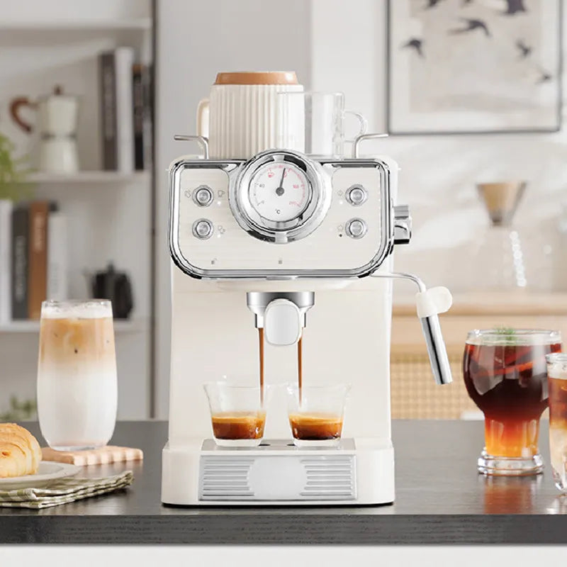 Machine à café semi-automatique italienne, petite Machine domestique 20 bars, Extraction haute pression, vapeur manuelle, mousse de lait, chauffage rapide