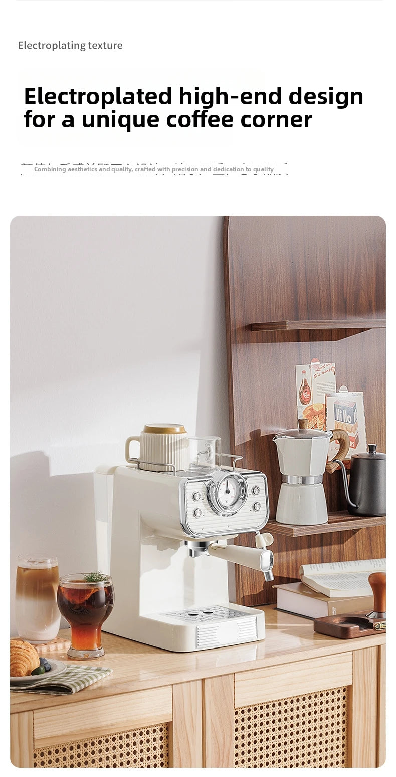 Machine à café semi-automatique italienne, petite Machine domestique 20 bars, Extraction haute pression, vapeur manuelle, mousse de lait, chauffage rapide