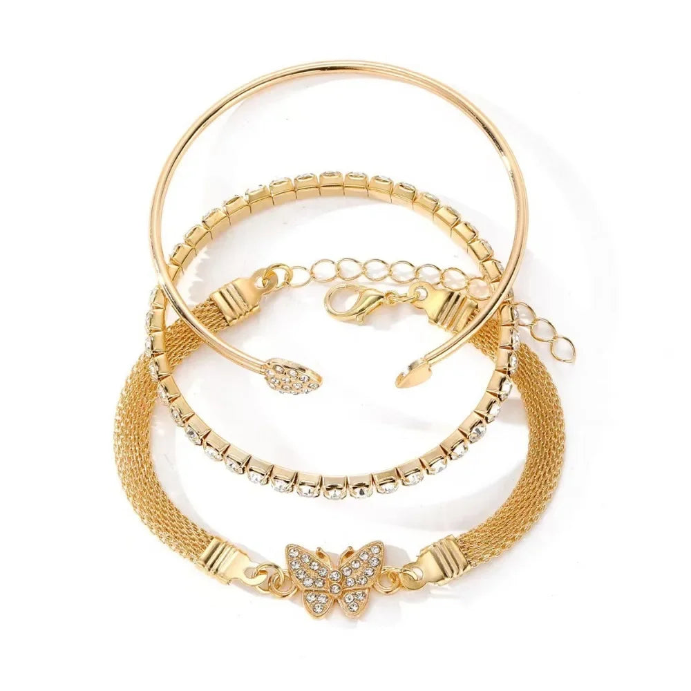 Bracelets en cristal et strass en forme de cœur, bracelet géométrique à l'infini, ajustable, bijoux tendance pour femmes, 1/3 pièces