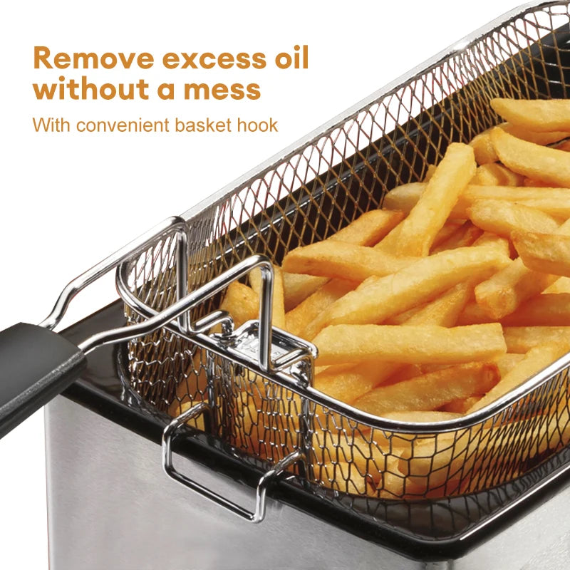 Friteuses électriques 2000W, four à huile, Thermostat réglable, gril de poulet frit, frites françaises 4L, Machine à frire, cuiseur chauffant