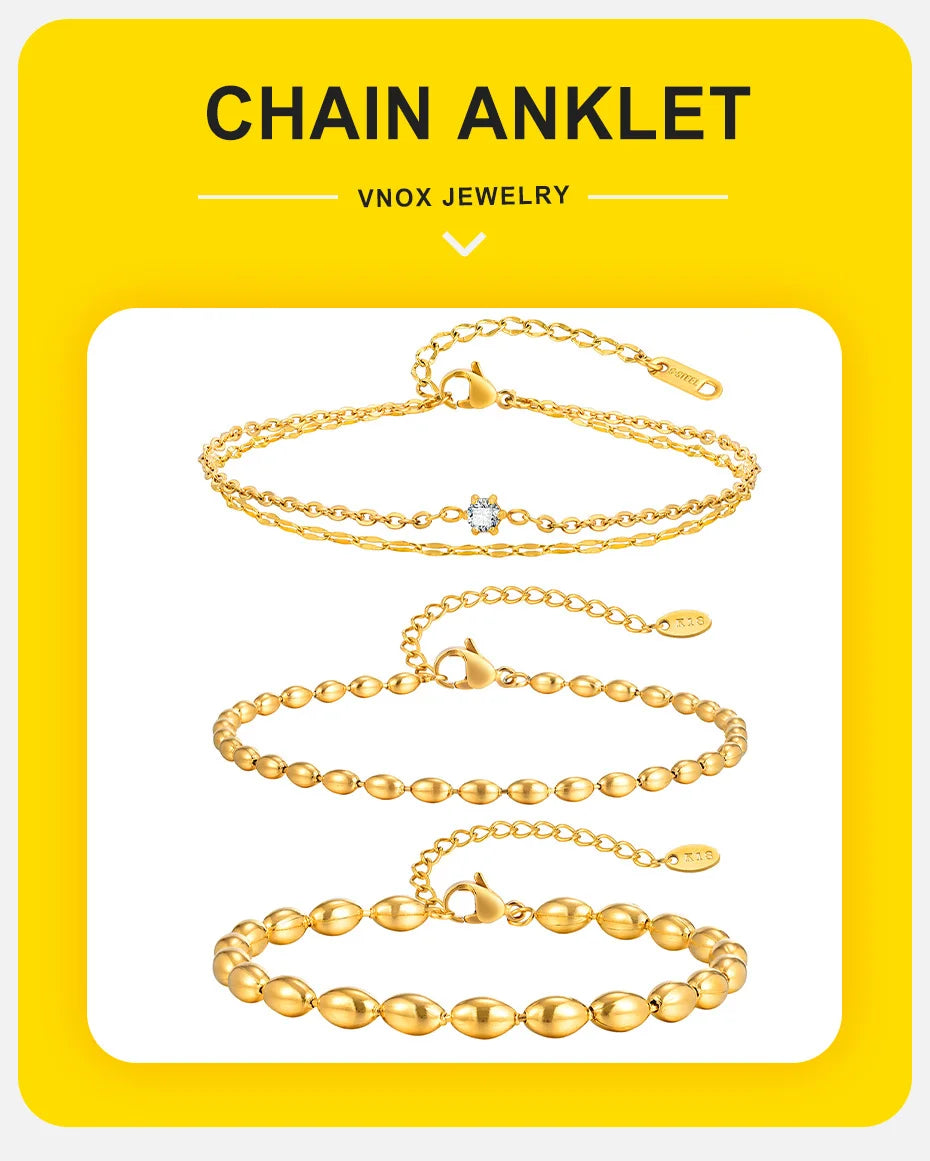 Chaîne Cheville Perles Acier