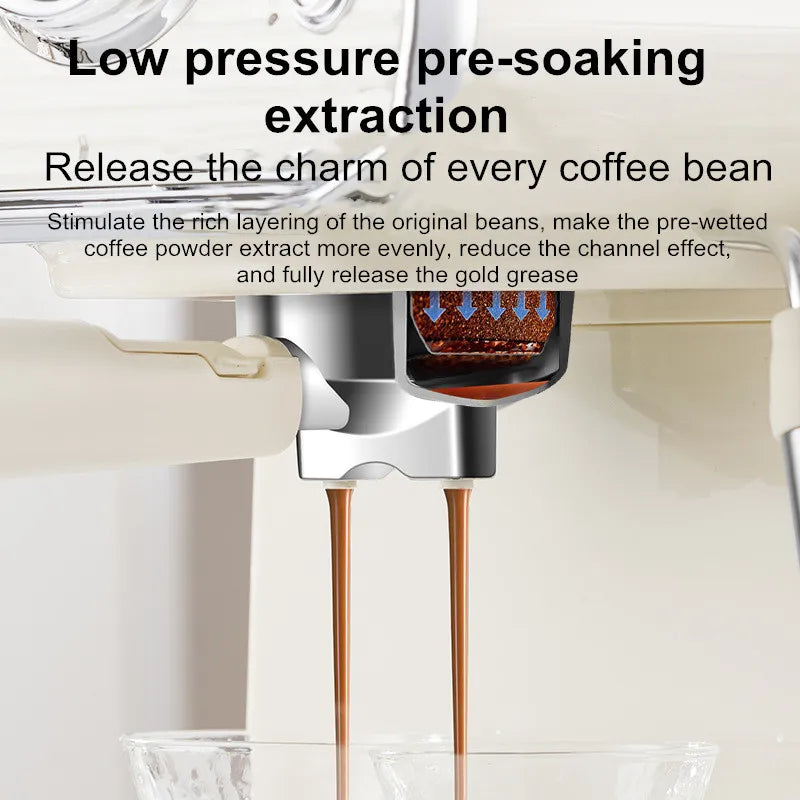 Machine à café semi-automatique italienne, petite Machine domestique 20 bars, Extraction haute pression, vapeur manuelle, mousse de lait, chauffage rapide