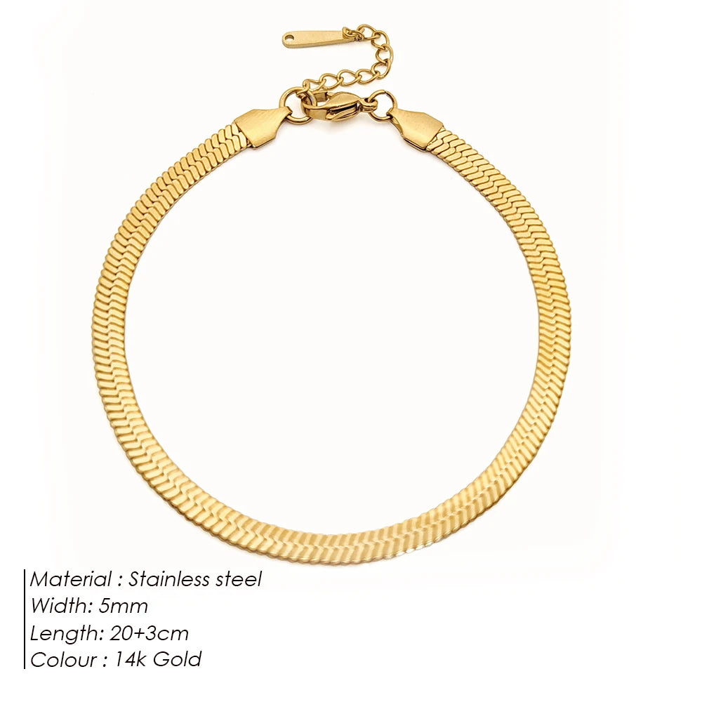 EManco 4MM serpent chaîne cheville femmes/filles plage chaîne en acier inoxydable cheville cadeau Non allergène goutte/vente en gros
