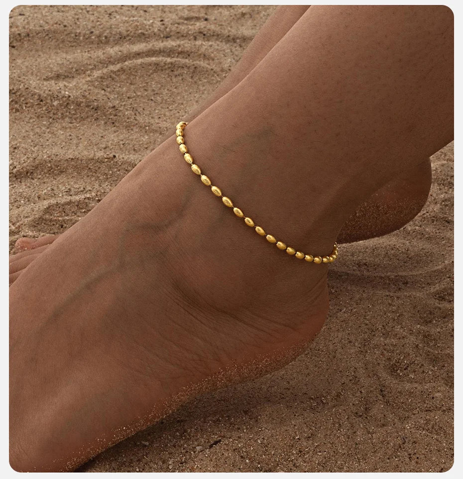 Chaîne Cheville Perles Acier
