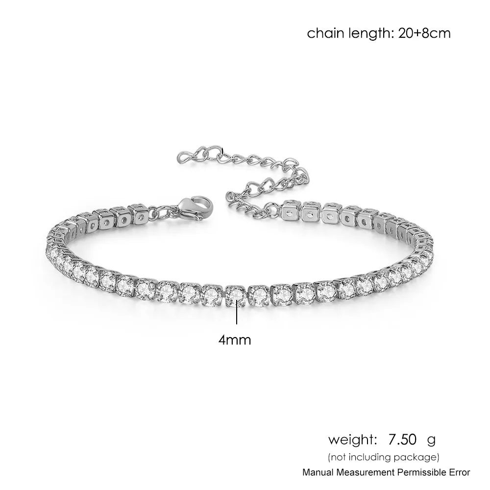 Bracelet Cheville Zircon CZ