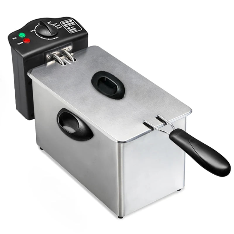 Friteuses électriques 2000W, four à huile, Thermostat réglable, gril de poulet frit, frites françaises 4L, Machine à frire, cuiseur chauffant