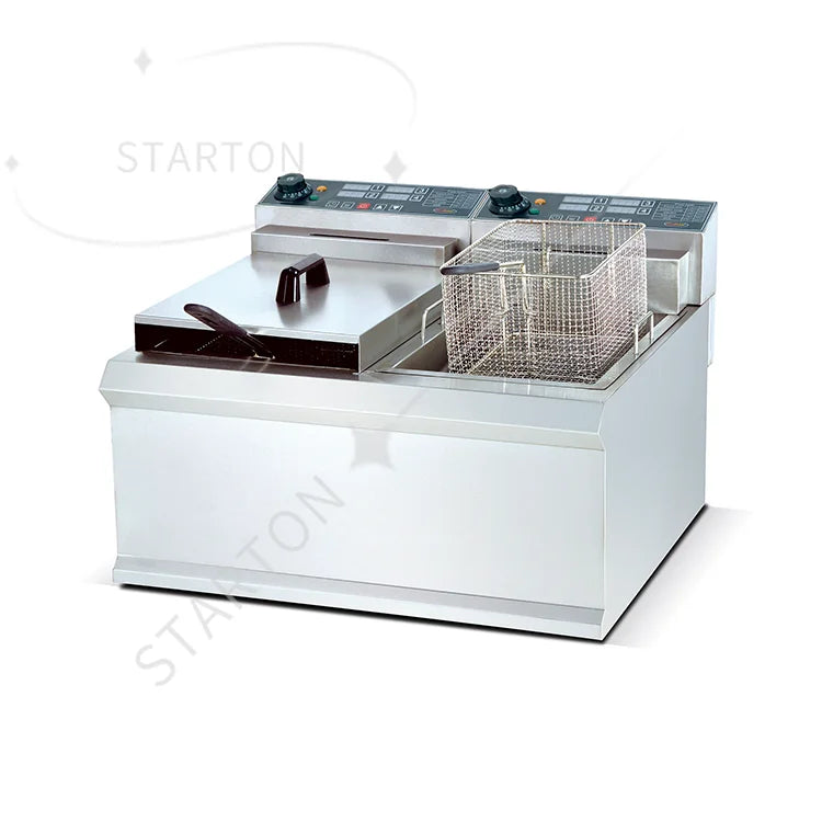 Friteuse frites Machine à frire Induction Freidora Friteuse 2*12.5L dinde friteuses électriques pour Restaurant